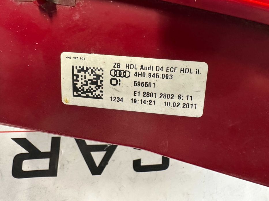 Задна светлина ляв вътрешен стоп стопове Audi A8 D4 Ауди А8 Д4 stop