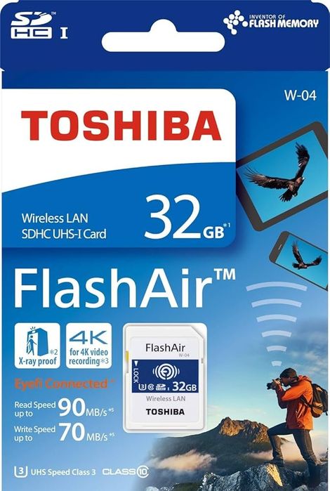 Toshiba FlashAir W-04 32GB WiFi SD Card Wireless LAN