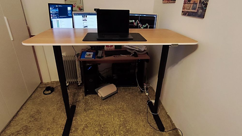 Biroul ajustabil pe înălțime electric 160x80 , 63-124 cm inaltime