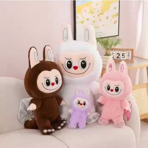 Голяма плюшена играчка Labubu с криле, 65см, Angel Labubu Лабубу Ангел