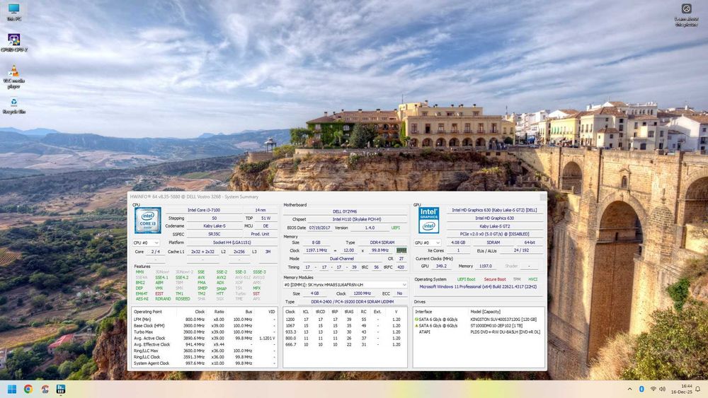 PC GAMING/WORK i3-7100/8GB DDR4/SSD 120GB+HDD1TB/WiFi+BT/W11 la 500lei