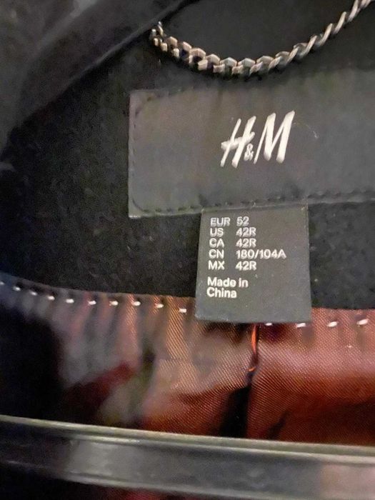 Palton scurt bărbătesc din stofă negru H&M