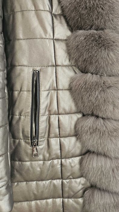 Палто oт естествена кожа с естествен пух и яке на Luci