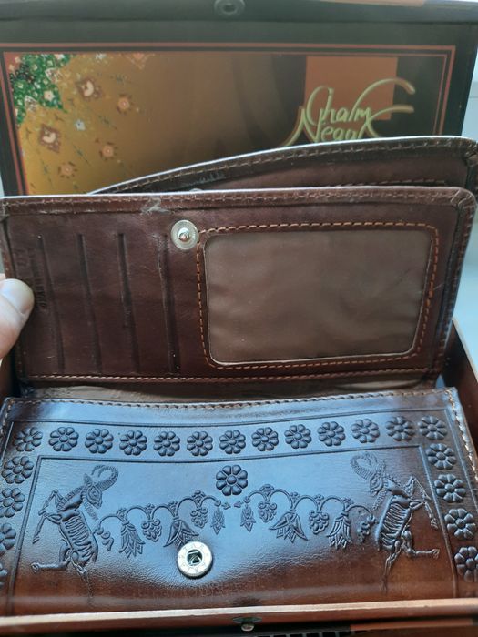 Portofel piele vaca Charm Negar, Egipt, NOU, la cutie