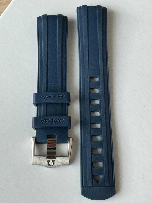 Curea silicon ceas Omega Seamaster 300 Diver Negru Albastru