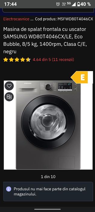 Mașină de spălat rufe samsung