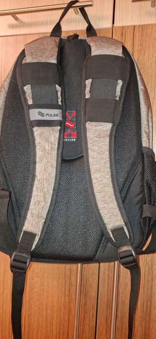 Сива раница със син кант PULSE