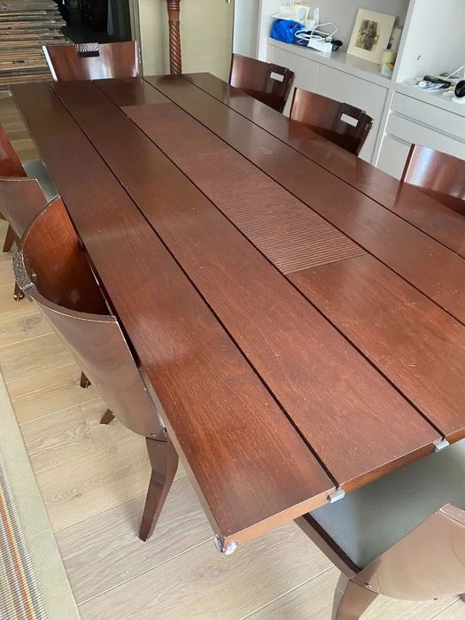 Masa Berman Rosetti (pret de noua 11.000€) ! Lemn masin living + 8 scaune