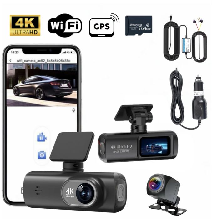 Camera auto de bord 4k ,pachet complet,senzor sony,aplicatie telefon ,