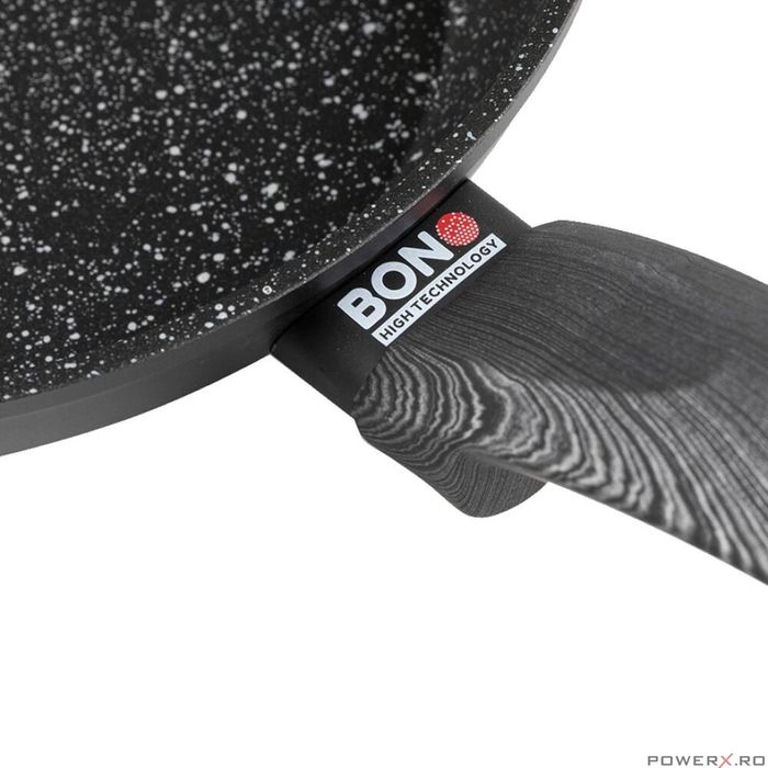 Tigaie din aluminiu, cu invelis din marmura antiderapanta, maner din