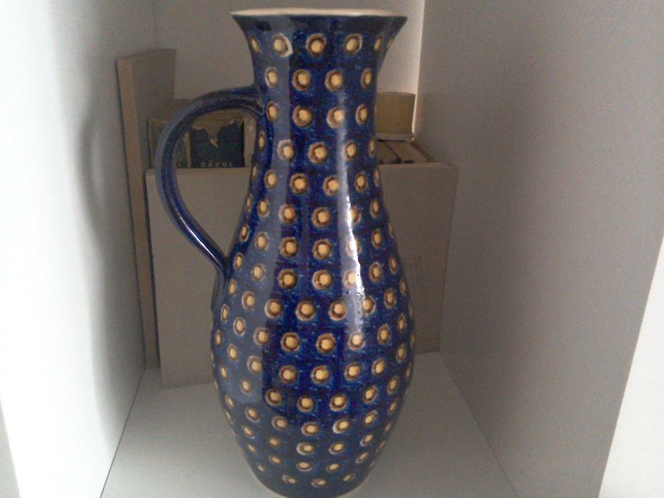 Carafă/cană înaltă cu căni, ceramică glazurată Italia