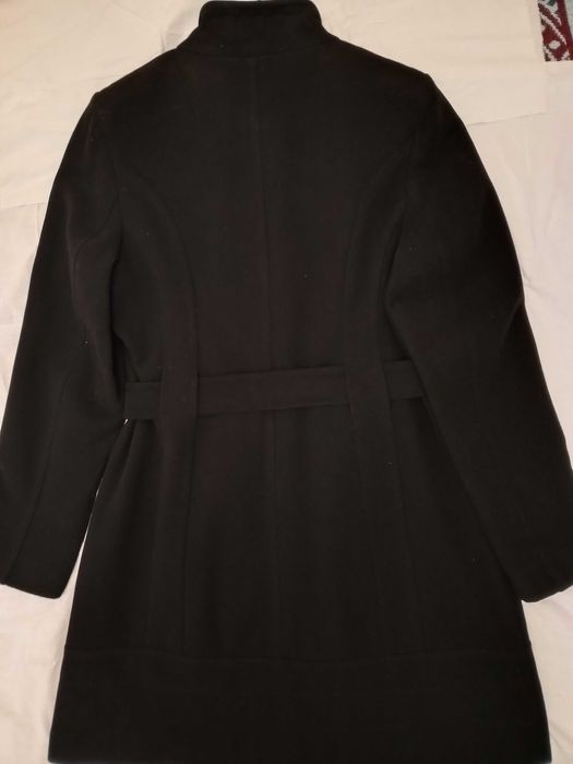 Пальто женское черное утепленное кашемировое