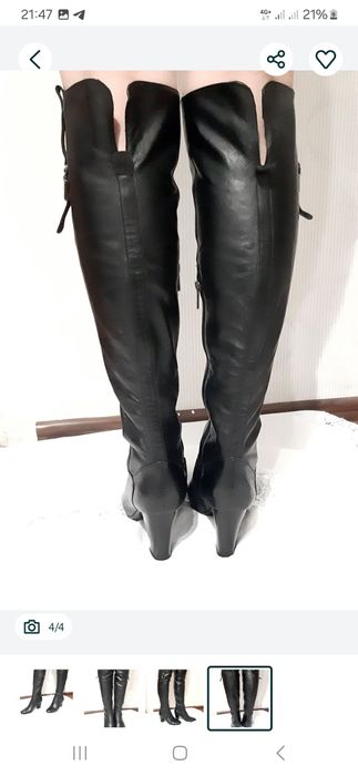 Сапоги ботфорты кожаные размер 40