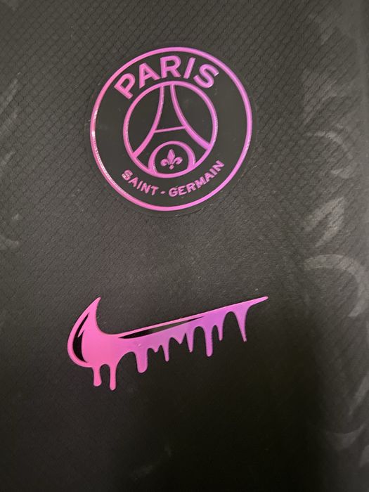 Tricou PSG Paris Noir cu UCL Badge