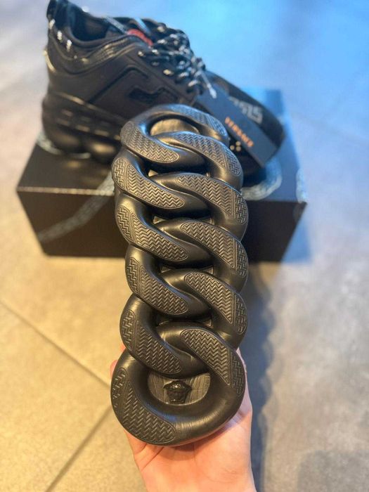 #SUMMER SALE# Sneakers Versache Chain Reaction Triple Black Adidasi Sport Versace Chain Incaltaminte Sport Versache Chain Negru - Predare Personala