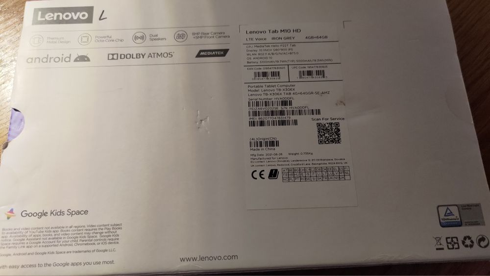 Tableta Lenovo Tab M10 HD 2nd Gen LTE