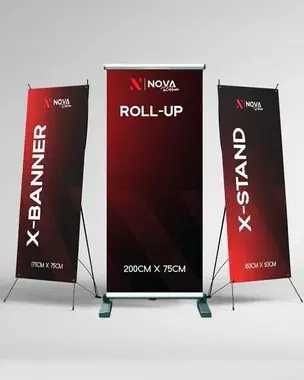 Паучок Ролл-уп Поп-уп Промо стойка Х-баннер Roll-up X-stend Х-стенд
