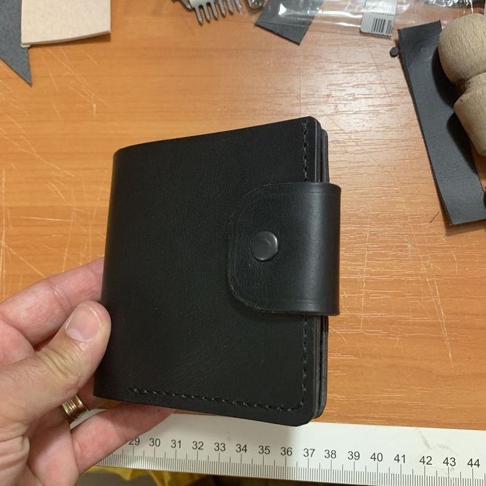 Кожен портфейл черен ръчно изработени