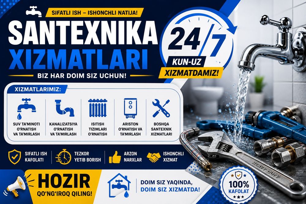 Santexnik Xizmat 24/7 Сантехник Хизмати