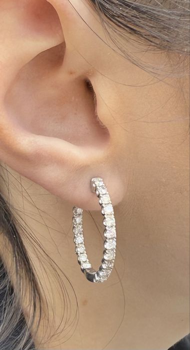 Серьги конго с бриллиантами
