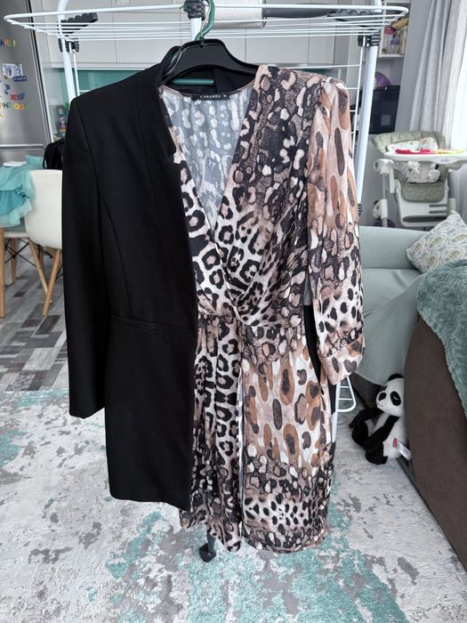 rochita si palton subtire, outfit elegant Dama, marimea XS / S