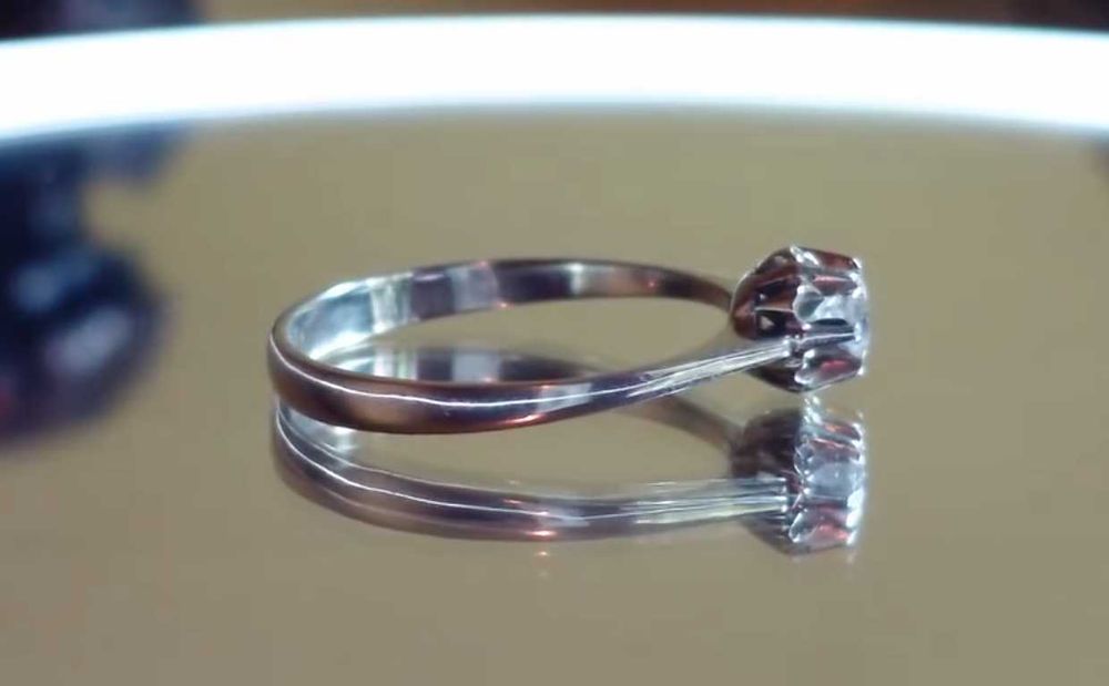 Inel aur alb 18K, diamant 0.30 ct – mărime 51, 2,39 g