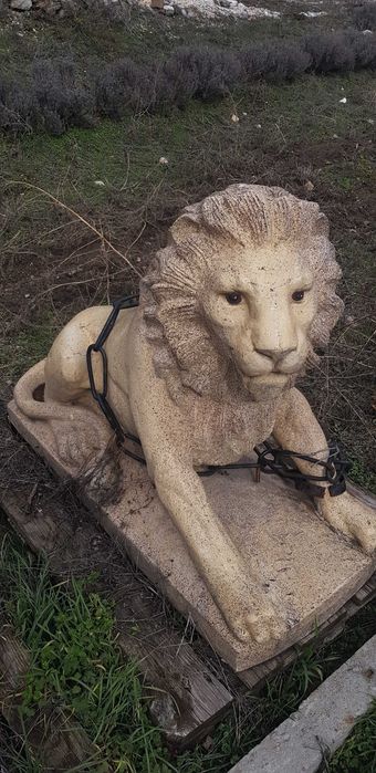 Статоя лъв гипсов