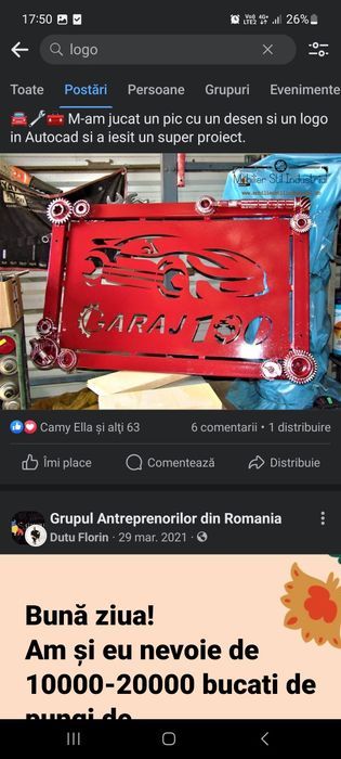 Logo firme din tabla debitata