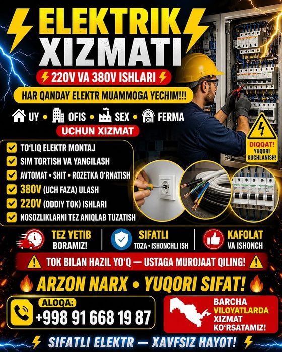 Elktirka santehnika hizmatlari Fargona boylab