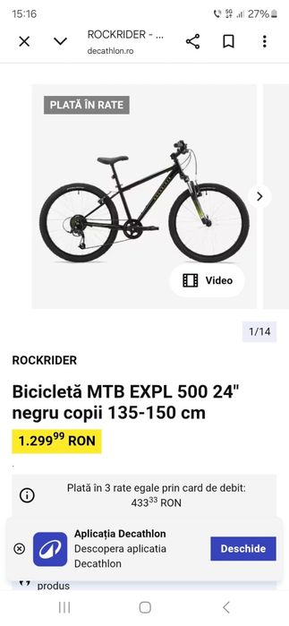 Bicicleta Rockrider 24"