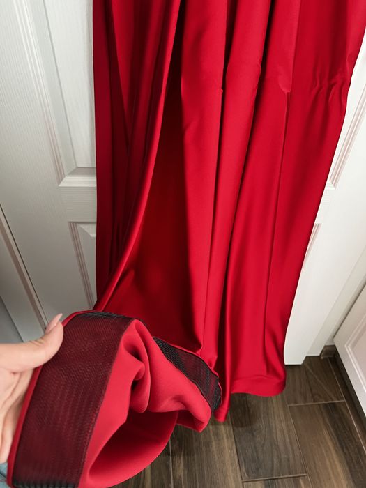 Официална червена рокля +колан