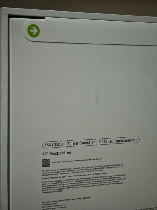 MacBook Air M4 24 Ram 512 Gb