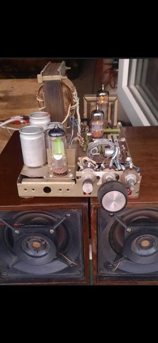 ламповый усилител и колонки радио техника