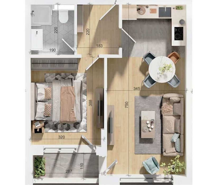 Двустаен апартамент Тракия 86256