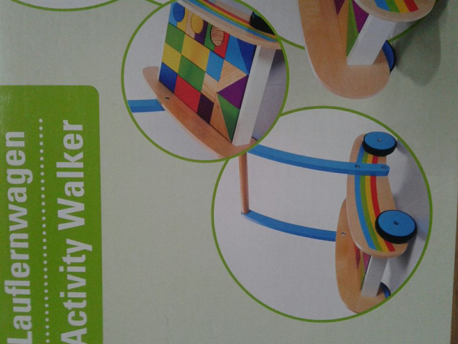 Premergator din lemn, cu 24 cuburi de construit, viu colorate, nou