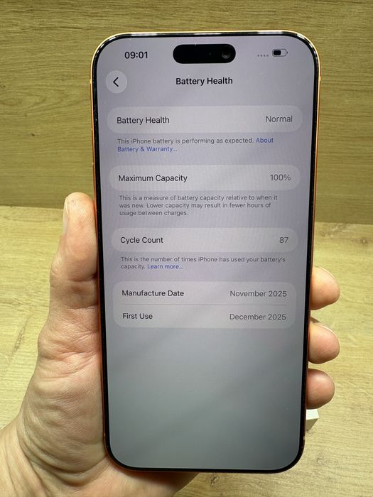 iPhone 17 PRO Max orange 100% battery life garantie