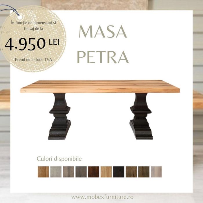 Masa din lemn de stejar-Posibilitate personalizare