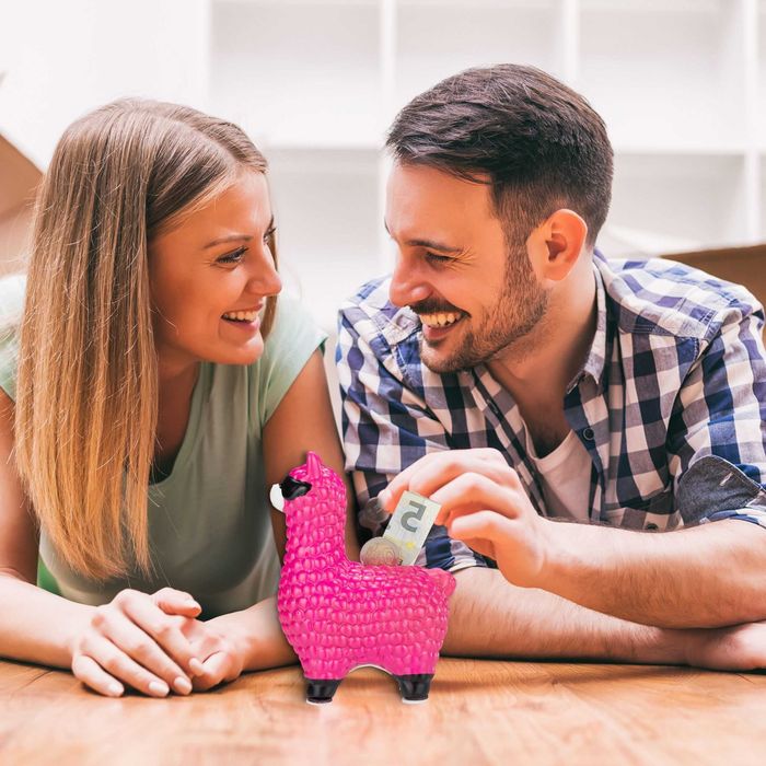 Pusculita Lama Cool design amuzant ochelari de soare 100% ceramica roz