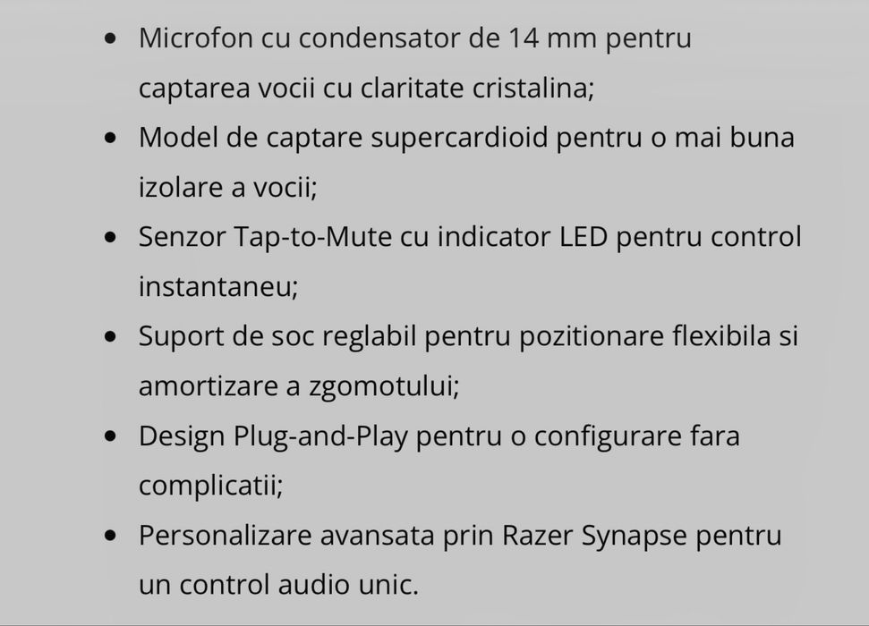 Microfon Razer Seiren V3 Mini, Negru