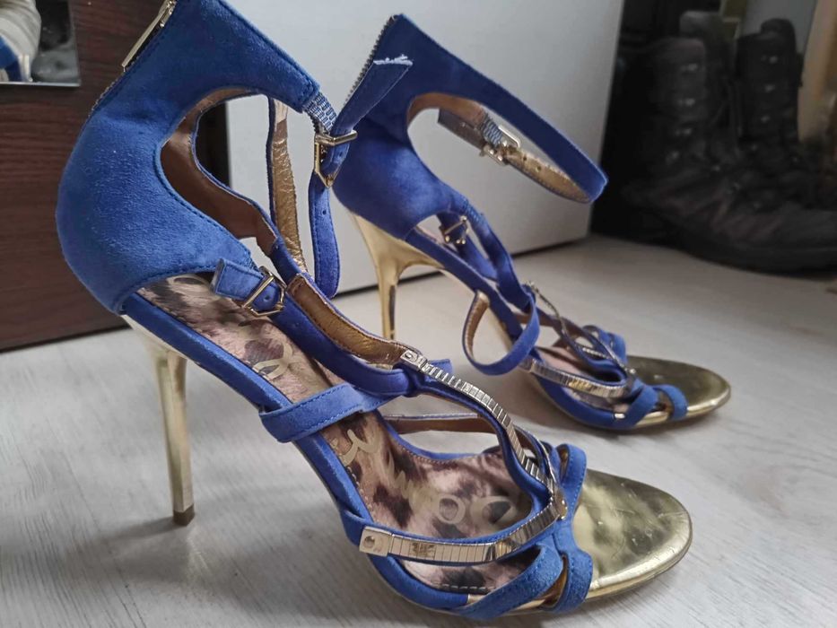 Pantofi cu toc Sam Edelman Alena Stilleto Blue Suede Leather  Size 39