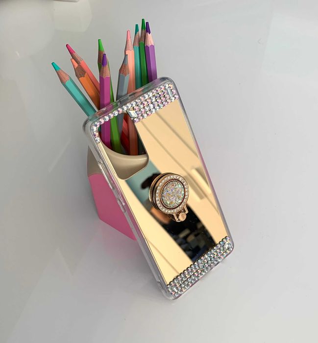 Husa tip oglinda cu pietricele si inel pt Samsung Galaxy A04s / A23 5G