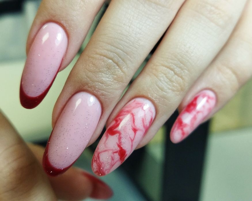 Маникюр, укрепление гелем, наращивание