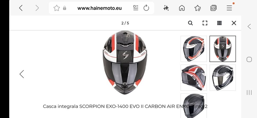 Casca moto Scorpion EXO-1400 EVO 2 Carbon M