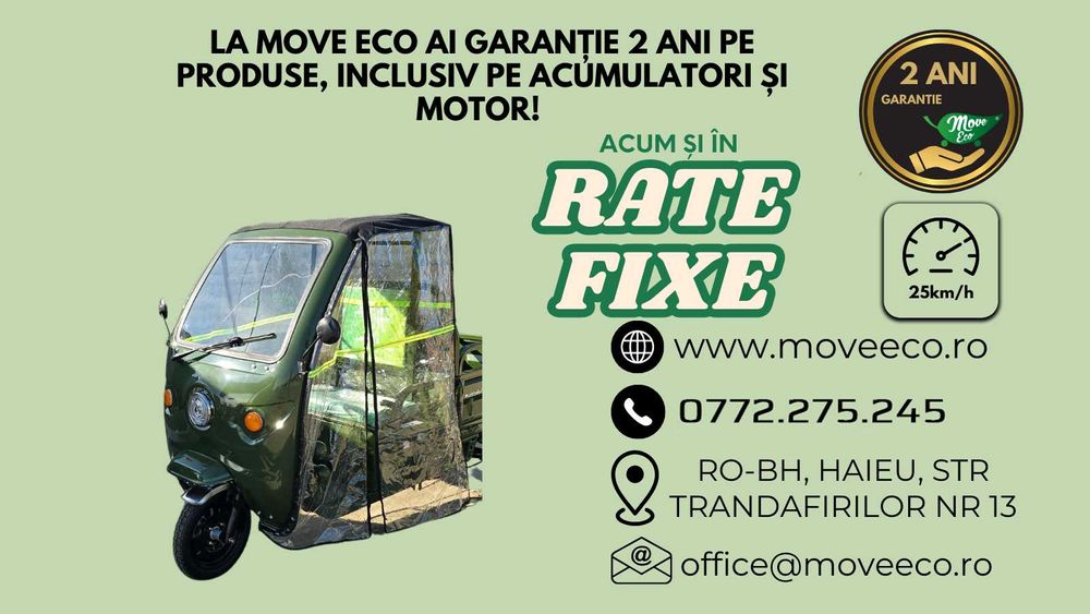 Tricicleta electrica-TukTuk 60V-20AH / RO omologata /2 ani garantie