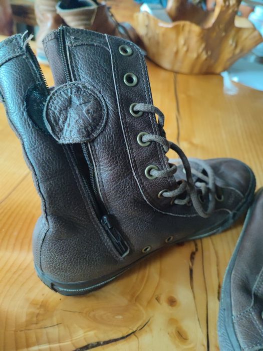 Винтидж бутикови кожени кецове военни кожени Converse Chuck Taylor All