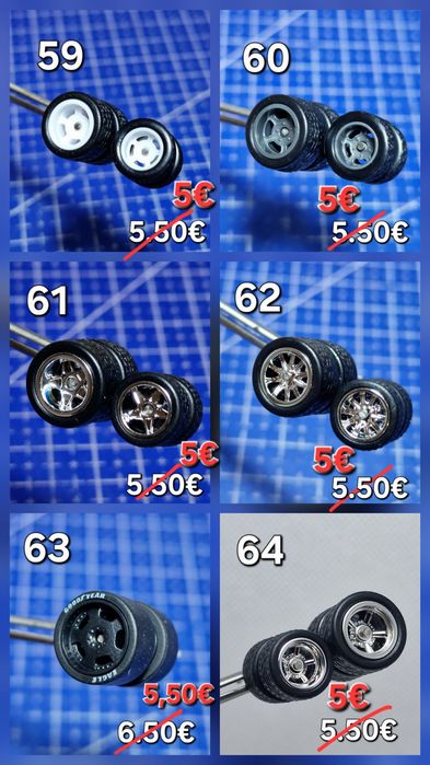 Гуми с джанти за Hot wheels, Matchbox и други 1:64 модели