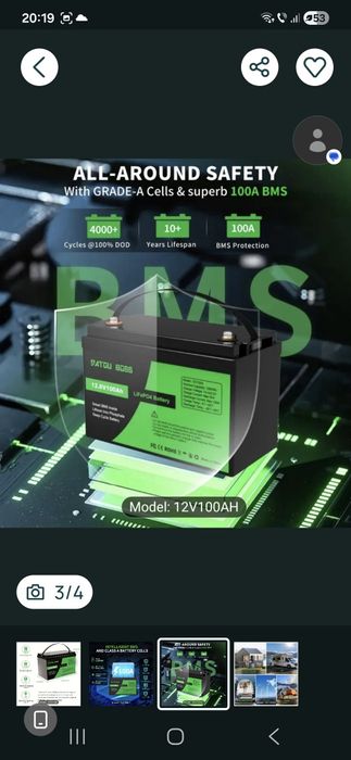 LiFePo4 100 ah 1280 wh