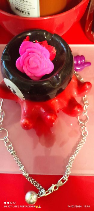 Сребърен  дамски  синджир  със висулка