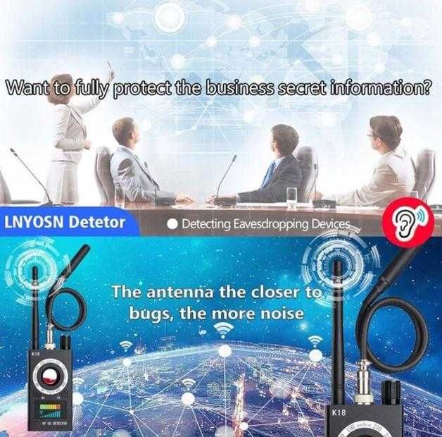 Детективски Детектор за Скрити Камери Тракери Подслушватели Микрофони