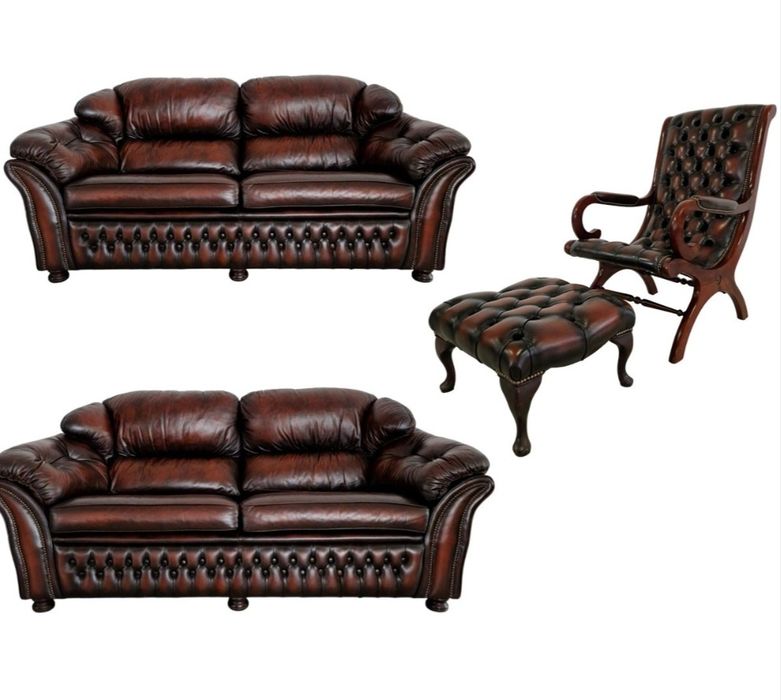 Кожена холна  гарнитура Честърфийлд Chesterfield